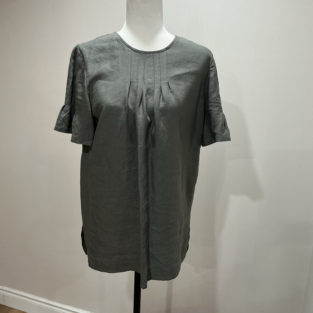 Grey Linen blouse size medium